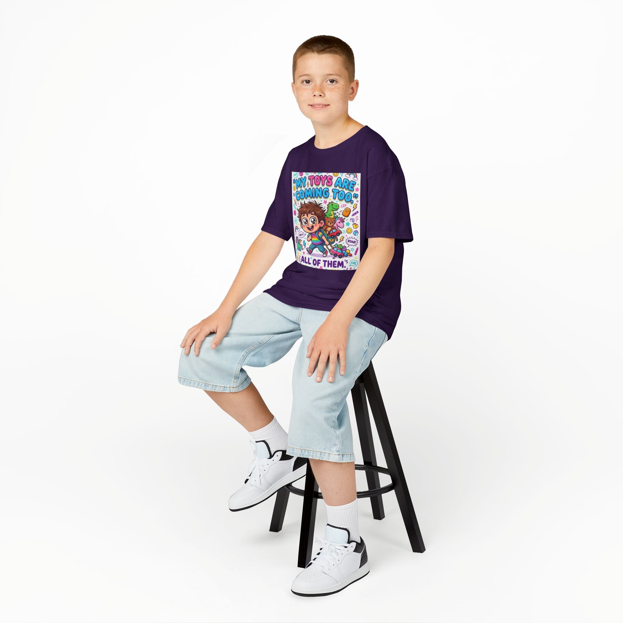 My Toys Are Coming Too Kids T-Shirt | Cute Cartoon Kid, Toys & Dinosaur Design