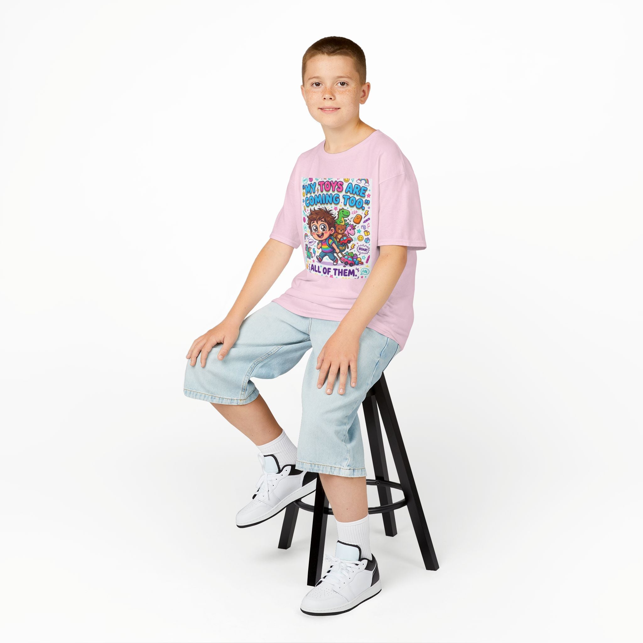My Toys Are Coming Too Kids T-Shirt | Cute Cartoon Kid, Toys & Dinosaur Design