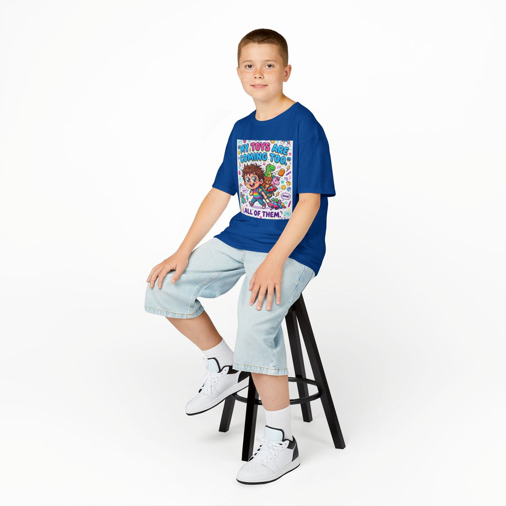 My Toys Are Coming Too Kids T-Shirt | Cute Cartoon Kid, Toys & Dinosaur Design