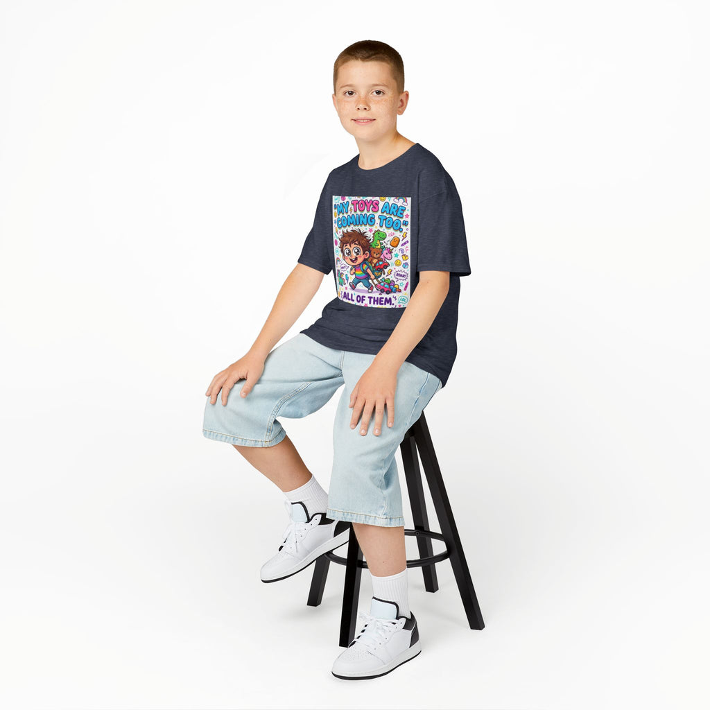 My Toys Are Coming Too Kids T-Shirt | Cute Cartoon Kid, Toys & Dinosaur Design