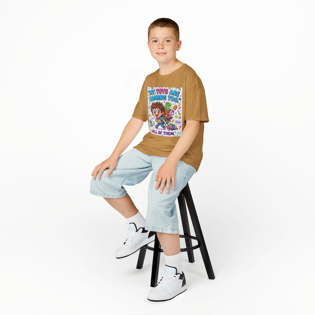 My Toys Are Coming Too Kids T-Shirt | Cute Cartoon Kid, Toys & Dinosaur Design