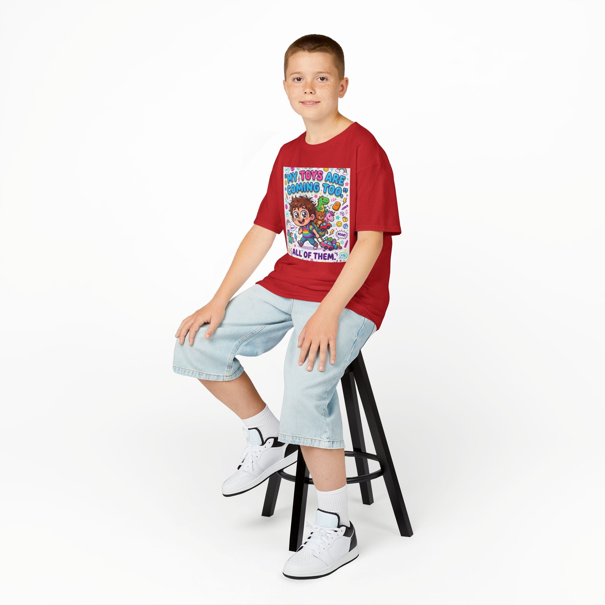 My Toys Are Coming Too Kids T-Shirt | Cute Cartoon Kid, Toys & Dinosaur Design